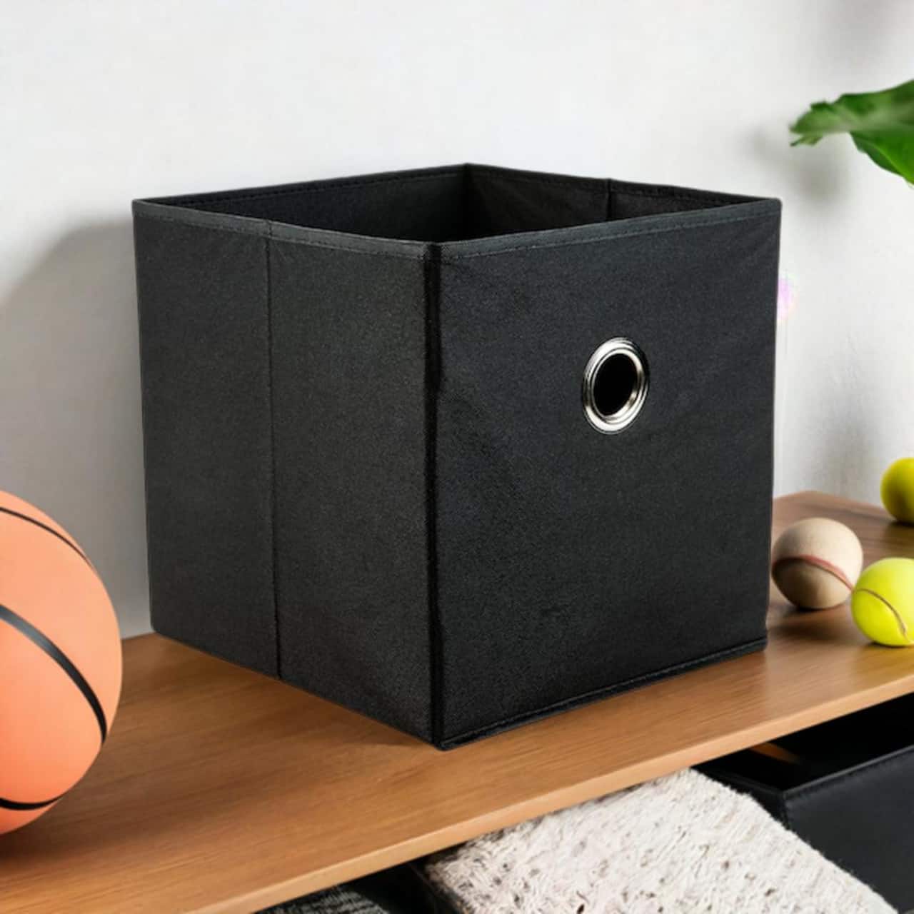 Organize It All 12" Black Storage Cubes, 2ct.